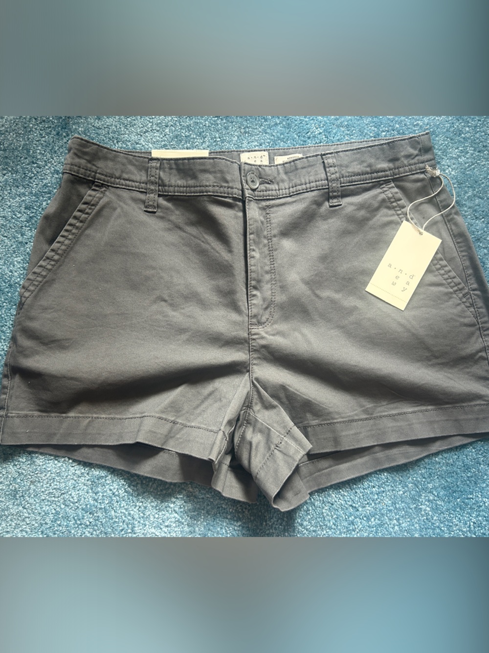 a new day Charcoal High-Waist Cotton Shorts